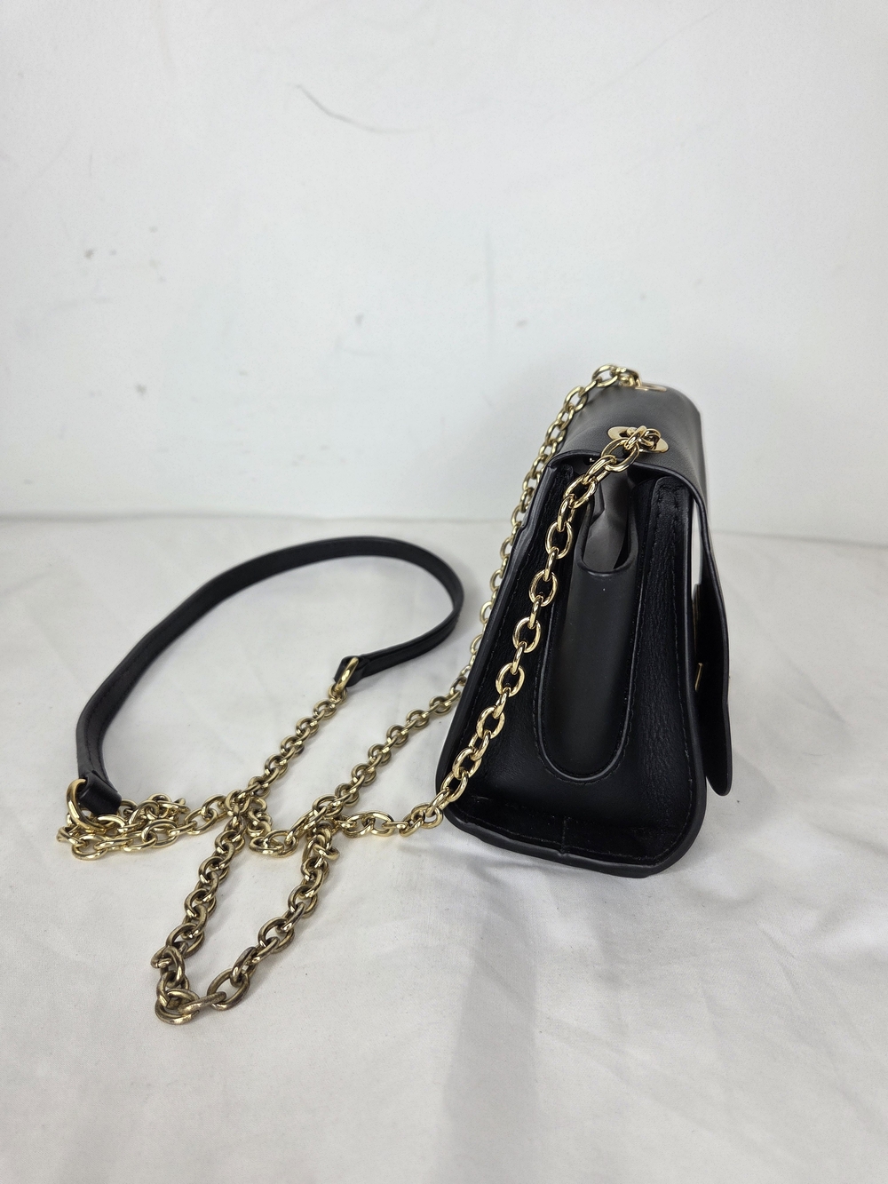 Zac Zac Posen Mini Eartha Black Leather Crossbody Bag with Gold Hardware - Picture 5 of 16